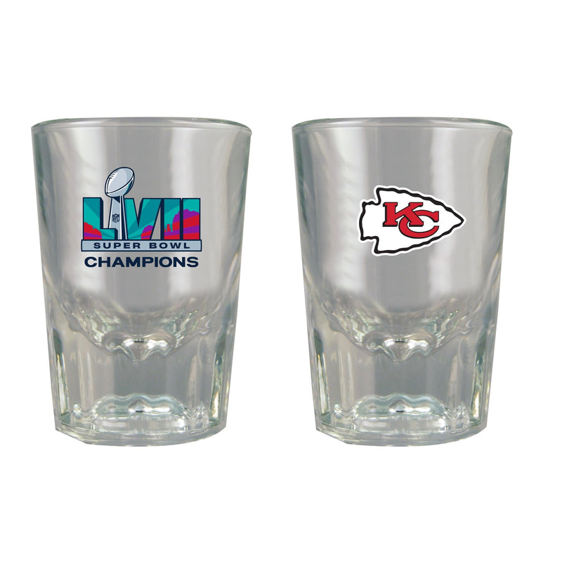 2oz Fluted Shot Direct Print | Superbowl Champions Kansas City Chiefs