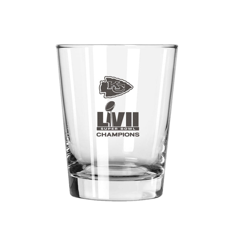 15oz Etched Double Old Fashioned Glass | Superbowl Champions Kansas City Chiefs