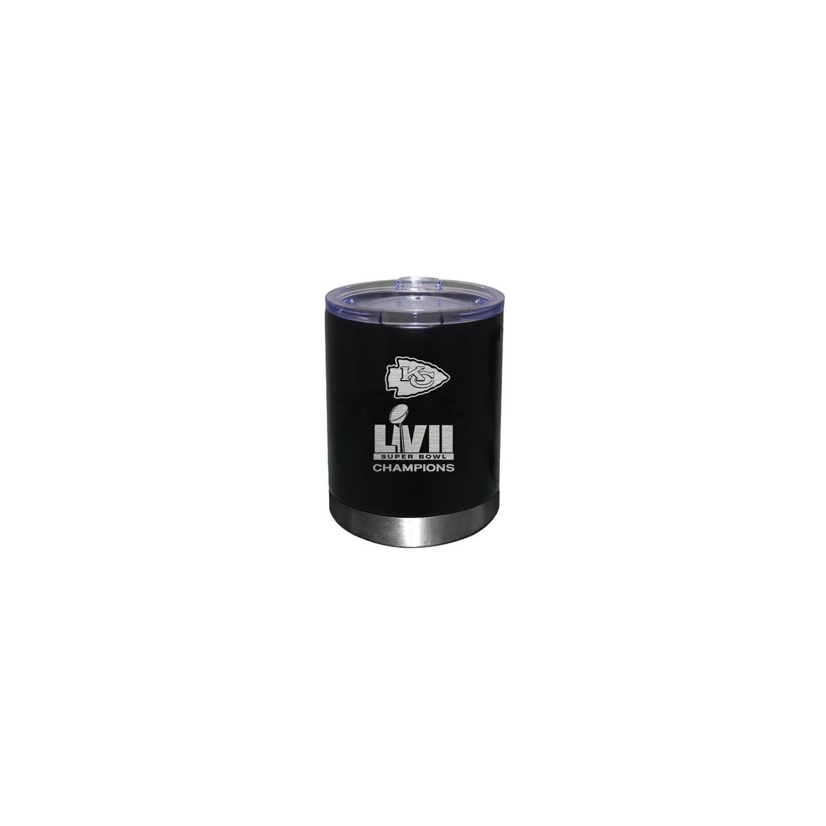 12oz Black Stainless Steel Lowball | Superbowl Champions Kansas City Chiefs