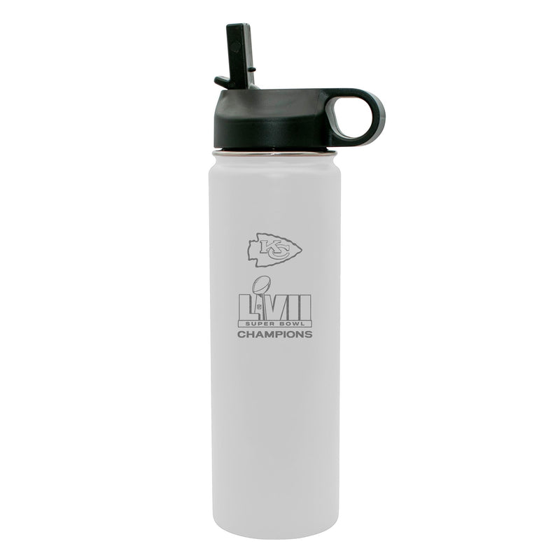 22oz Stainless Steel White Water Bottle | Superbowl Champions Kansas City Chiefs