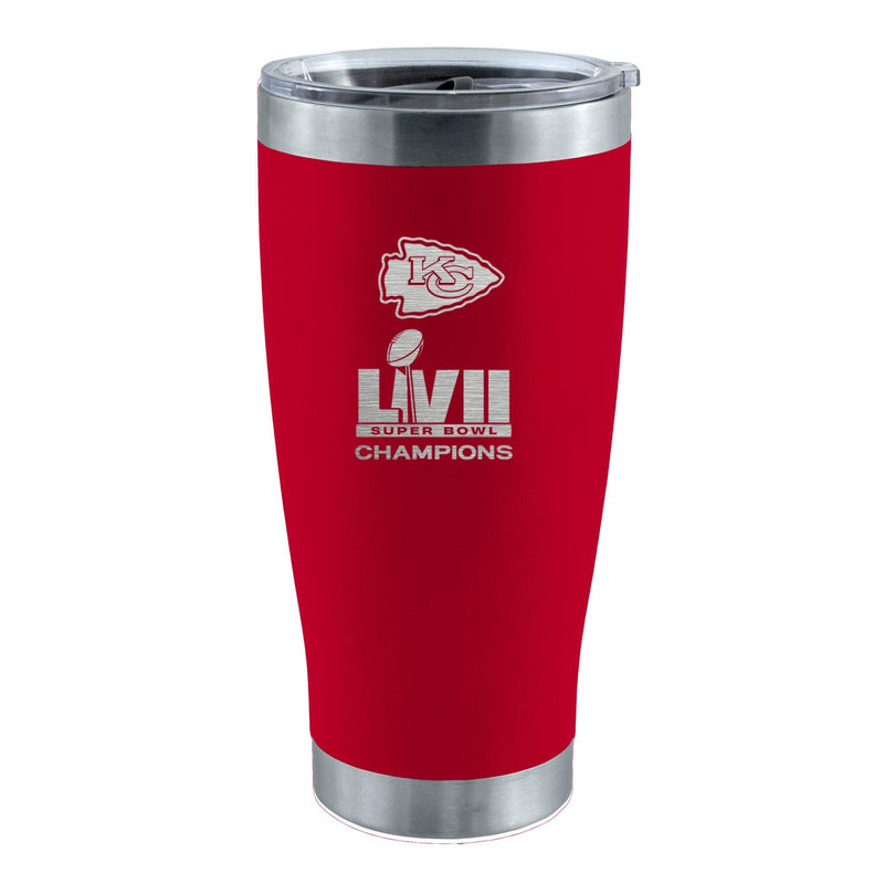 20oz Red Etched Stainless Steel Tumbler | Superbowl Champions Kansas City Chiefs