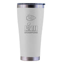 30oz White Etched Stainless Steel Tumbler | Superbowl Champions Kansas City Chiefs