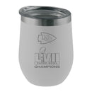 16oz White Stainless Steel Etched Stemless | Superbowl Champions Kansas City Chiefs