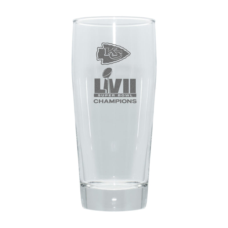 16oz Etched Clubhouse Pilsner Glass | Superbowl Champions Kansas City Chiefs