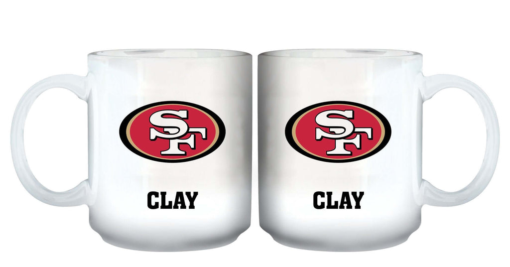 11oz White Personalized Ceramic Mug | San Francisco 49ers CurrentProduct, Custom Drinkware, Drinkware_category_All, Gift Ideas, NFL, Personalization, Personalized_Personalized, San Francisco 49ers, SFF 194207442494 $20.11