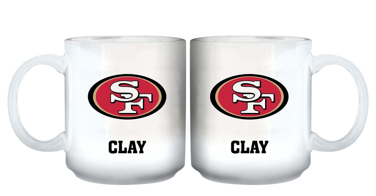 11oz White Personalized Ceramic Mug | San Francisco 49ers CurrentProduct, Custom Drinkware, Drinkware_category_All, Gift Ideas, NFL, Personalization, Personalized_Personalized, San Francisco 49ers, SFF 194207442494 $20.11