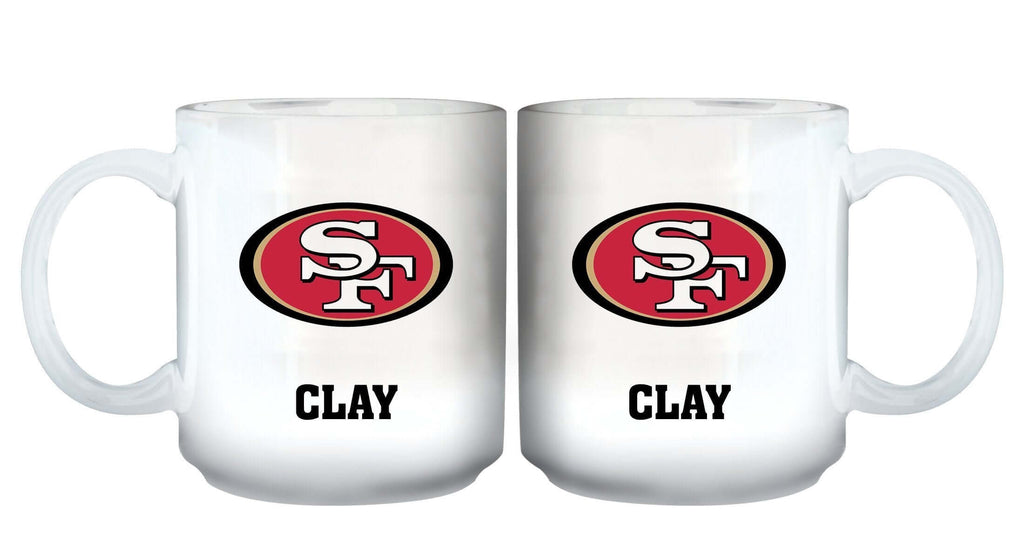 11oz White Personalized Ceramic Mug | San Francisco 49ers CurrentProduct, Custom Drinkware, Drinkware_category_All, Gift Ideas, NFL, Personalization, Personalized_Personalized, San Francisco 49ers, SFF 194207442494 $20.11