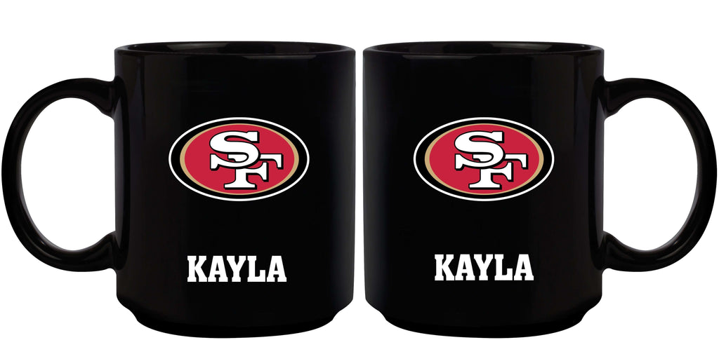 11oz Black Personalized Ceramic Mug | San Francisco 49ers CurrentProduct, Custom Drinkware, Drinkware_category_All, Gift Ideas, NFL, Personalization, Personalized_Personalized, San Francisco 49ers, SFF 194207372623 $20.11