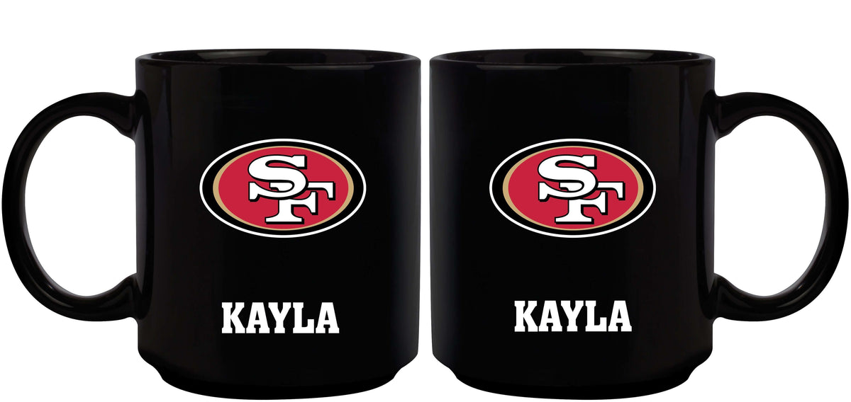 11oz Black Personalized Ceramic Mug | San Francisco 49ers CurrentProduct, Custom Drinkware, Drinkware_category_All, Gift Ideas, NFL, Personalization, Personalized_Personalized, San Francisco 49ers, SFF 194207372623 $20.11