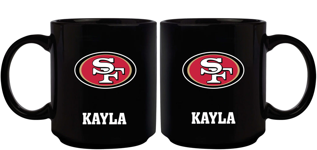 11oz Black Personalized Ceramic Mug | San Francisco 49ers CurrentProduct, Custom Drinkware, Drinkware_category_All, Gift Ideas, NFL, Personalization, Personalized_Personalized, San Francisco 49ers, SFF 194207372623 $20.11