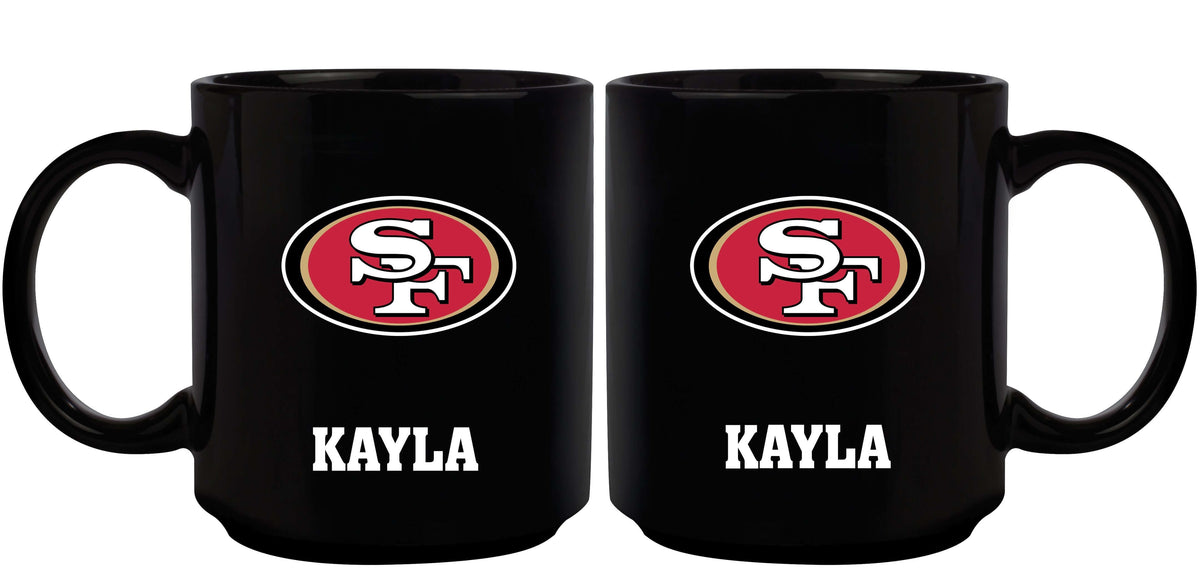 11oz Black Personalized Ceramic Mug | San Francisco 49ers CurrentProduct, Custom Drinkware, Drinkware_category_All, Gift Ideas, NFL, Personalization, Personalized_Personalized, San Francisco 49ers, SFF 194207372623 $20.11