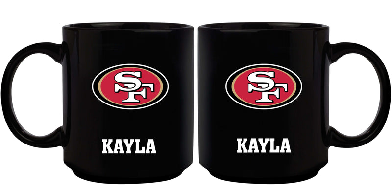 11oz Black Personalized Ceramic Mug | San Francisco 49ers CurrentProduct, Custom Drinkware, Drinkware_category_All, Gift Ideas, NFL, Personalization, Personalized_Personalized, San Francisco 49ers, SFF 194207372623 $20.11