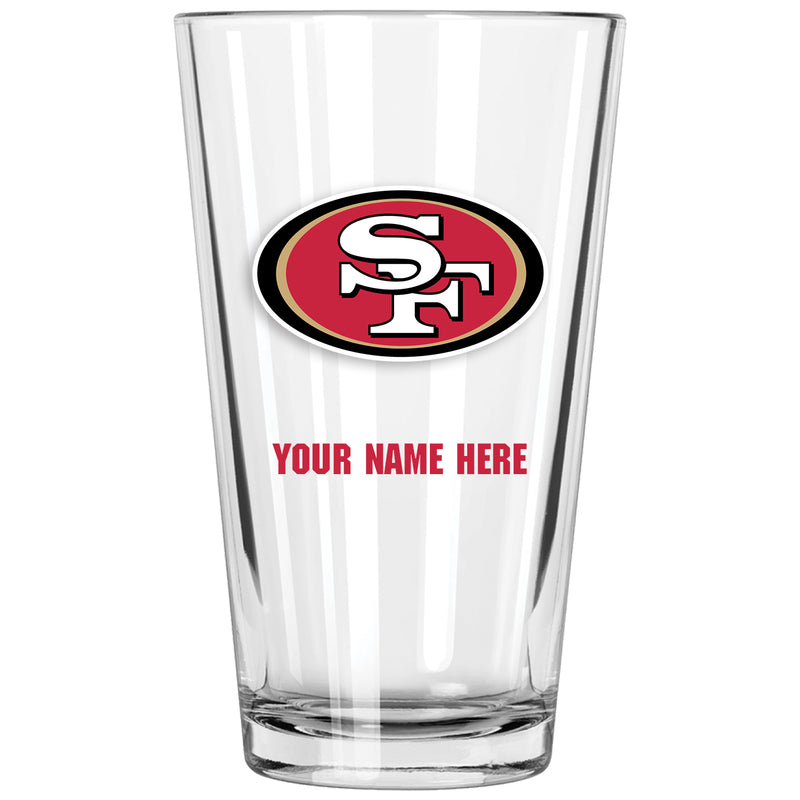 17oz Personalized Pint Glass | San Francisco 49ers