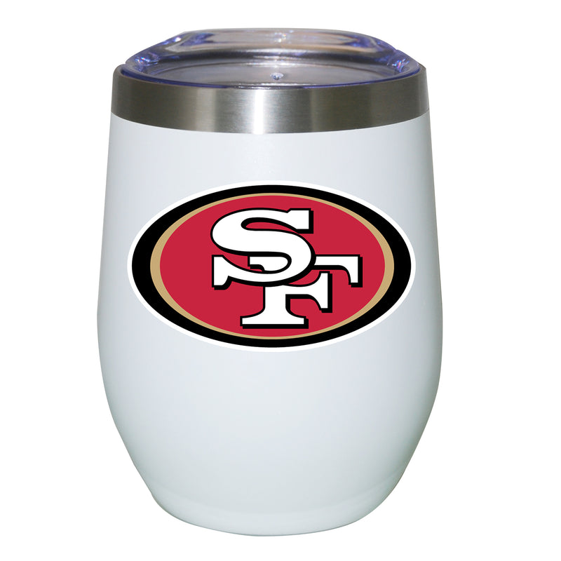 12oz White Stainless Steel Stemless Tumbler | San Francisco 49ers CurrentProduct, Drinkware_category_All, NFL, San Francisco 49ers, SFF 194207625514 $27.49