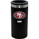 12oz Personalized Black Stainless Steel Slim Can Holder | San Francisco 49ers