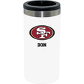 12oz Personalized White Stainless Steel Slim Can Holder | San Francisco 49ers