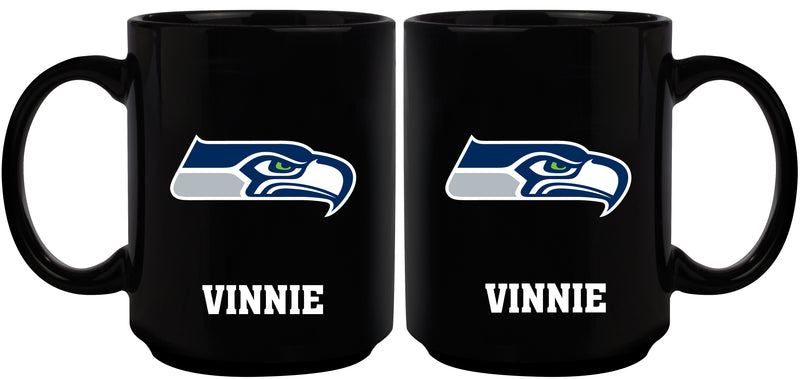 15oz Black Personalized Ceramic Mug | Seattle Seahawks CurrentProduct, Drinkware_category_All, Engraved, NFL, Personalized_Personalized, Seattle Seahawks, SSH 194207504581 $21.86