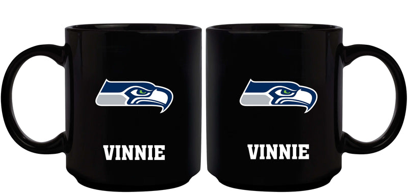11oz Black Personalized Ceramic Mug | Seattle Seahawks CurrentProduct, Custom Drinkware, Drinkware_category_All, Gift Ideas, NFL, Personalization, Personalized_Personalized, Seattle Seahawks, SSH 194207372616 $20.11