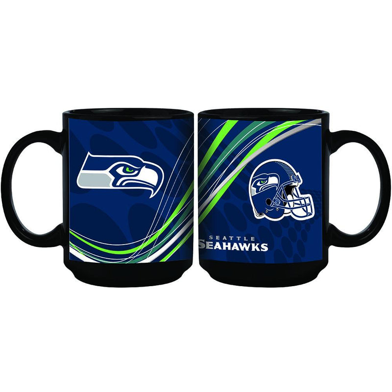 15oz Dynamic Style Black Mug | Seattle Seahawks CurrentProduct, Drinkware_category_All, NFL, Seattle Seahawks, SSH 888966972674 $15.49