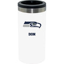 12oz Personalized White Stainless Steel Slim Can Holder | Seattle Seahawks