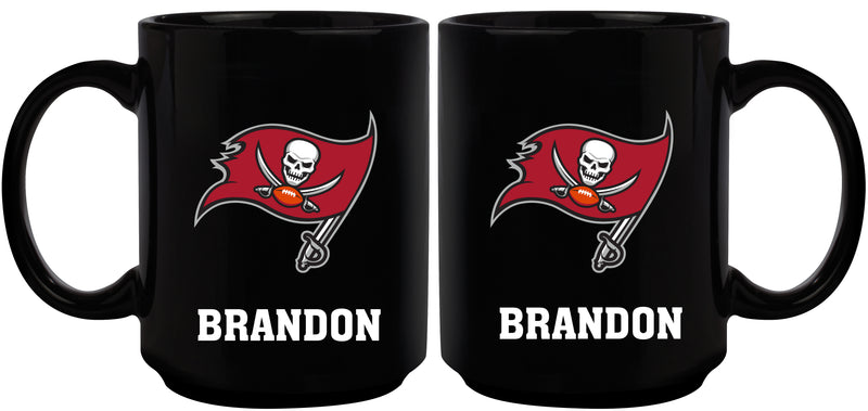 15oz Black Personalized Ceramic Mug | Tampa Bay Buccaneers CurrentProduct, Drinkware_category_All, Engraved, NFL, Personalized_Personalized, Tampa Bay Buccaneers, TBB 194207504628 $21.86