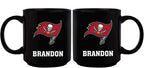 11oz Black Personalized Ceramic Mug | Tampa Bay Buccaneers CurrentProduct, Custom Drinkware, Drinkware_category_All, Gift Ideas, NFL, Personalization, Personalized_Personalized, Tampa Bay Buccaneers, TBB 194207372609 $20.11