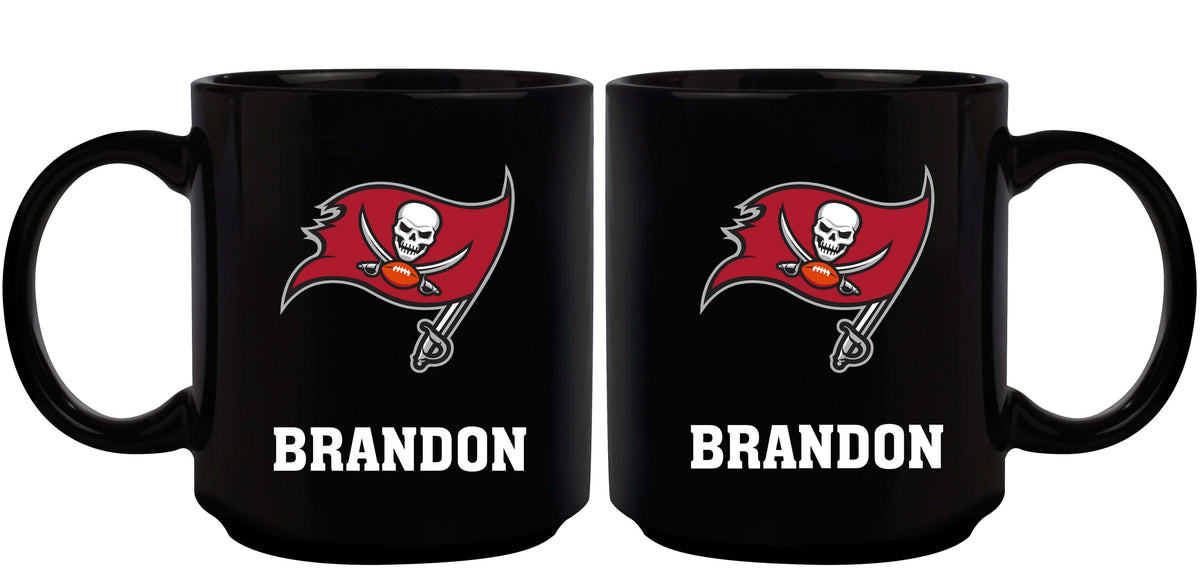 11oz Black Personalized Ceramic Mug | Tampa Bay Buccaneers CurrentProduct, Custom Drinkware, Drinkware_category_All, Gift Ideas, NFL, Personalization, Personalized_Personalized, Tampa Bay Buccaneers, TBB 194207372609 $20.11