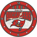 12in Art Glass Clock - Tampa Bay Buccaneers CurrentProduct, Home & Office_category_All, NFL, Tampa Bay Buccaneers, TBB 687746446592 $35