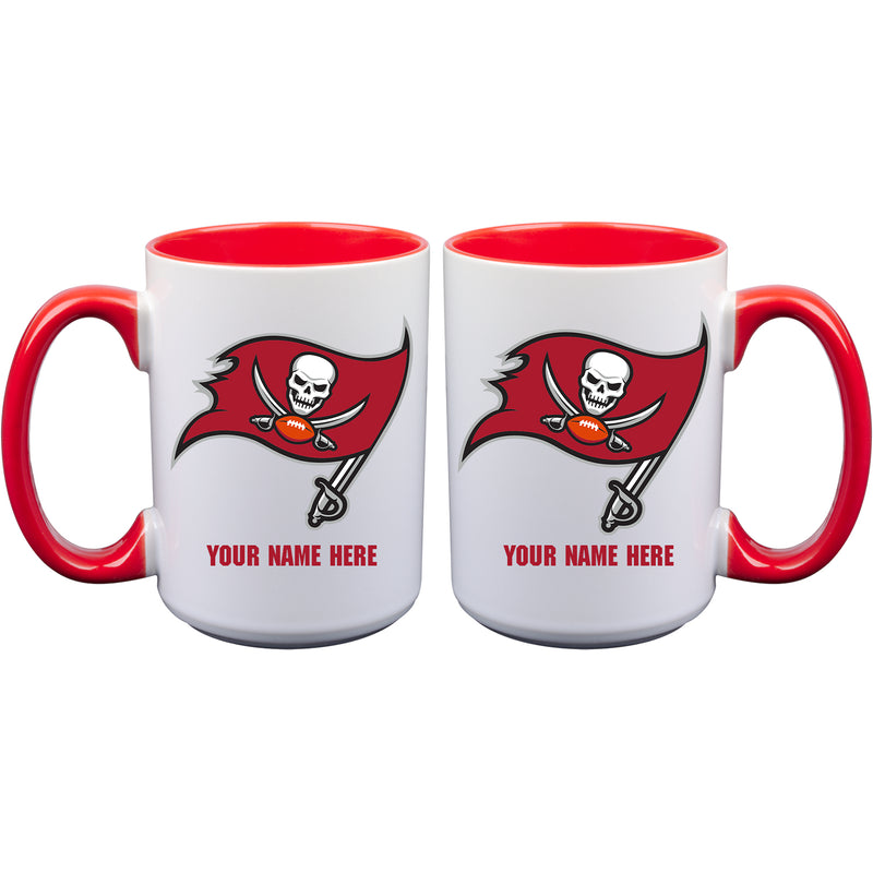 15oz Inner Color Personalized Ceramic Mug | Tampa Bay Buccaneers 2790PER, CurrentProduct, Drinkware_category_All, NFL, Personalized_Personalized, Tampa Bay Buccaneers, TBB  $27.99