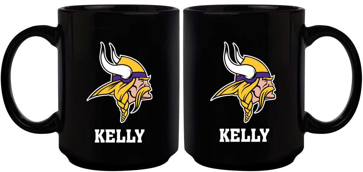 15oz Black Personalized Ceramic Mug | Minnesota Vikings CurrentProduct, Drinkware_category_All, Engraved, Minnesota Vikings, NFL, Personalized_Personalized, VIK 194207504703 $21.86