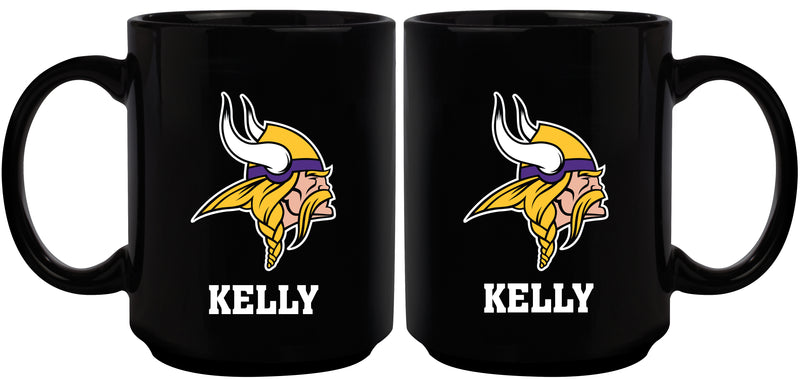 15oz Black Personalized Ceramic Mug | Minnesota Vikings CurrentProduct, Drinkware_category_All, Engraved, Minnesota Vikings, NFL, Personalized_Personalized, VIK 194207504703 $21.86