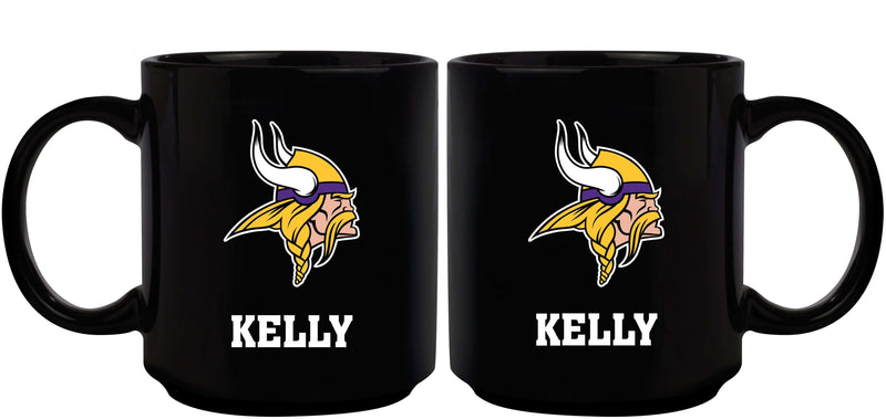 11oz Black Personalized Ceramic Mug | Minnesota Vikings CurrentProduct, Custom Drinkware, Drinkware_category_All, Gift Ideas, Minnesota Vikings, NFL, Personalization, Personalized_Personalized, VIK 194207372586 $20.11