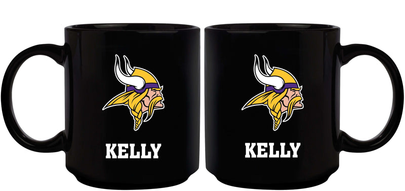 11oz Black Personalized Ceramic Mug | Minnesota Vikings CurrentProduct, Custom Drinkware, Drinkware_category_All, Gift Ideas, Minnesota Vikings, NFL, Personalization, Personalized_Personalized, VIK 194207372586 $20.11