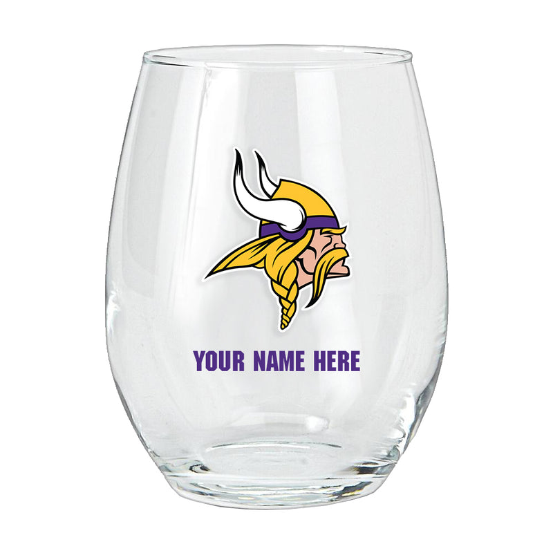 15oz Personalized Stemless Glass | Minnesota Vikings