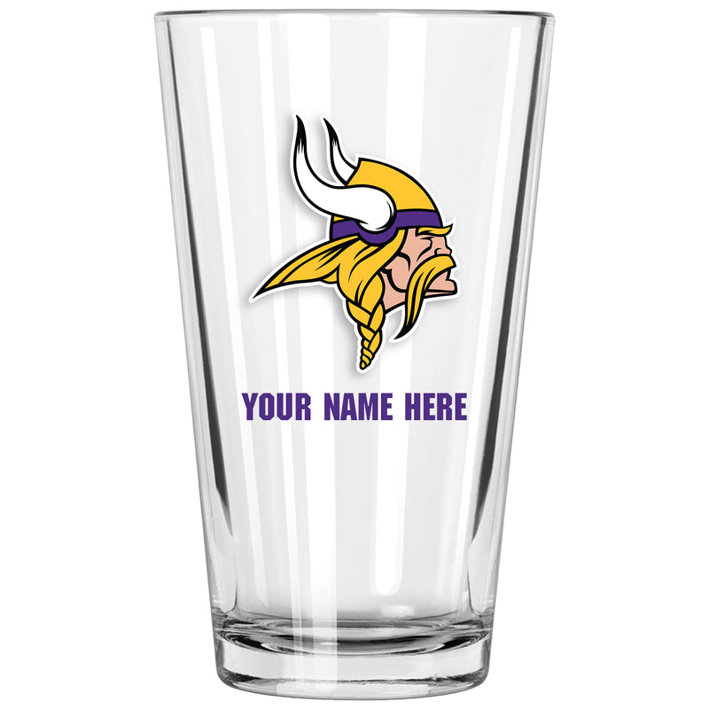 17oz Personalized Pint Glass | Minnesota Vikings