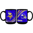 15oz Dynamic Style Black Mug | Minnesota Vikings CurrentProduct, Drinkware_category_All, Minnesota Vikings, NFL, VIK 888966972704 $15.49