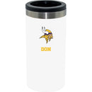 12oz Personalized White Stainless Steel Slim Can Holder | Minnesota Vikings
