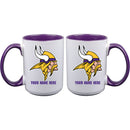 15oz Inner Color Personalized Ceramic Mug | Minnesota Vikings 2790PER, CurrentProduct, Drinkware_category_All, Minnesota Vikings, NFL, Personalized_Personalized, VIK  $27.99