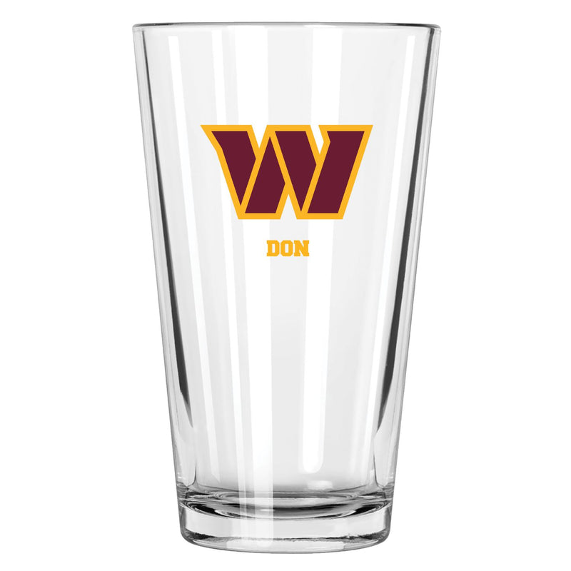 17oz Personalized Pint Glass | Washington Commanders