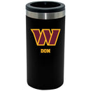 12oz Personalized Black Stainless Steel Slim Can Holder | Washington Commanders