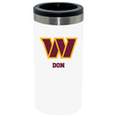 12oz Personalized White Stainless Steel Slim Can Holder | Washington Commanders