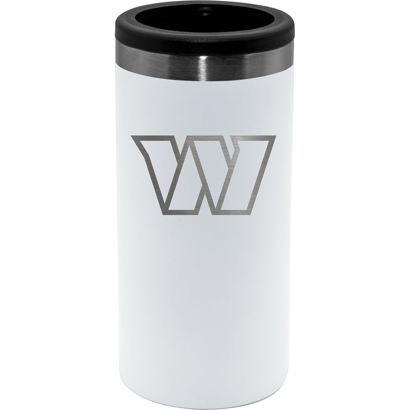 Etched White Stainless Steel Slim Can Holder | Washington Commanders