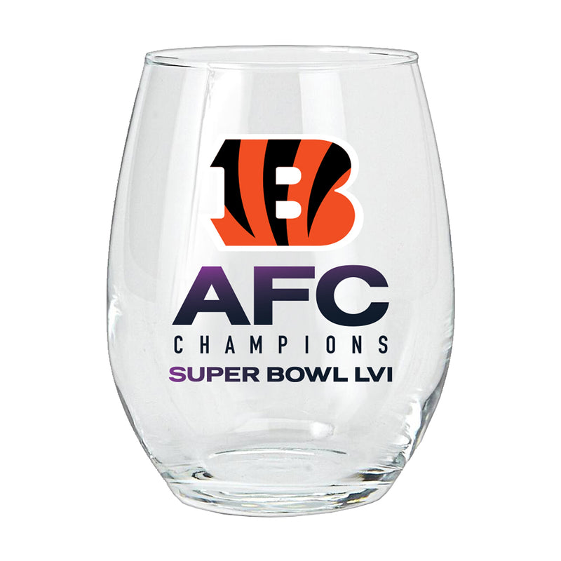 15 oz. Stemless Wine Glass | 2021 AFC Cincinnati Bengals