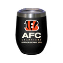12 oz. Black Stainless Steel Stemless Tumbler | 2021 AFC Cincinnati Bengals
