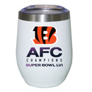 12 oz. White Stainless Steel Stemless Tumbler | 2021 AFC Cincinnati Bengals