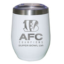 12 oz. White Etched Stainless Steel Stemless Tumbler | 2021 AFC Cincinnati Bengals