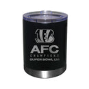12 oz. Black Etched Stainless Steel Lowball | 2021 AFC Cincinnati Bengals