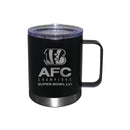 12 oz. Black Etched Stainless Steel Lowball with Handle | 2021 AFC Cincinnati Bengals