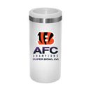 White Stainless Steel Slim Can Holder | 2021 AFC Cincinnati Bengals