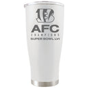 20 oz. Etched White Stainless Steel Tumbler | 2021 AFC Cincinnati Bengals